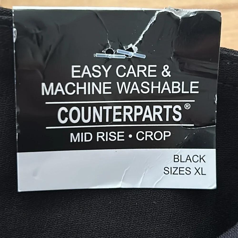 NWT Counterparts Luxe Stretch Mid Rise Crop Black Pants Size XL
